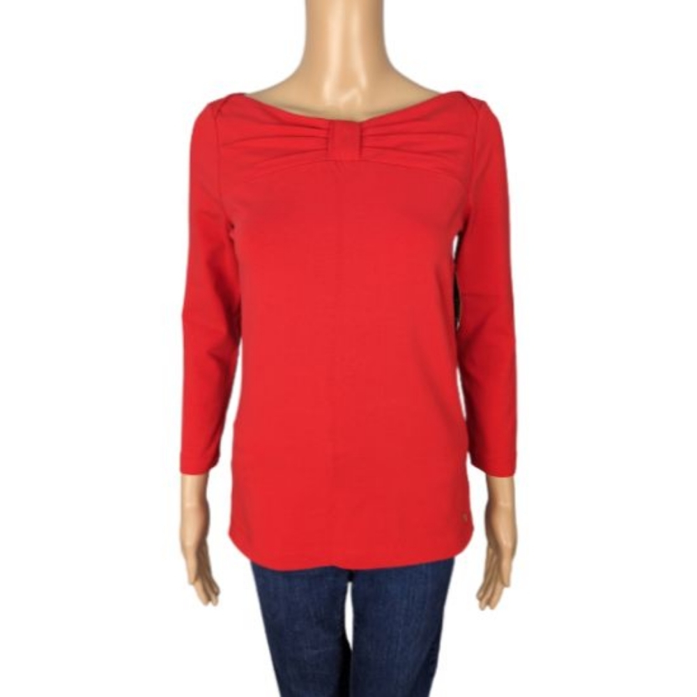 Kate Spade Red Wheaton Bow Blouse S